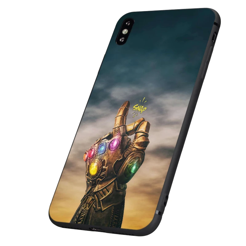 Черный ТПУ чехол для iphone 5 5S se 6 6s 7 8 plus x 10 XR XS MAX силиконовый чехол Marvel мстители капитан Железный человек танос