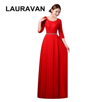 

modest sleeve blue red chiffon modest bridesmaid long floor line dresses hot pink fuchsia dress gown for wedding party guest