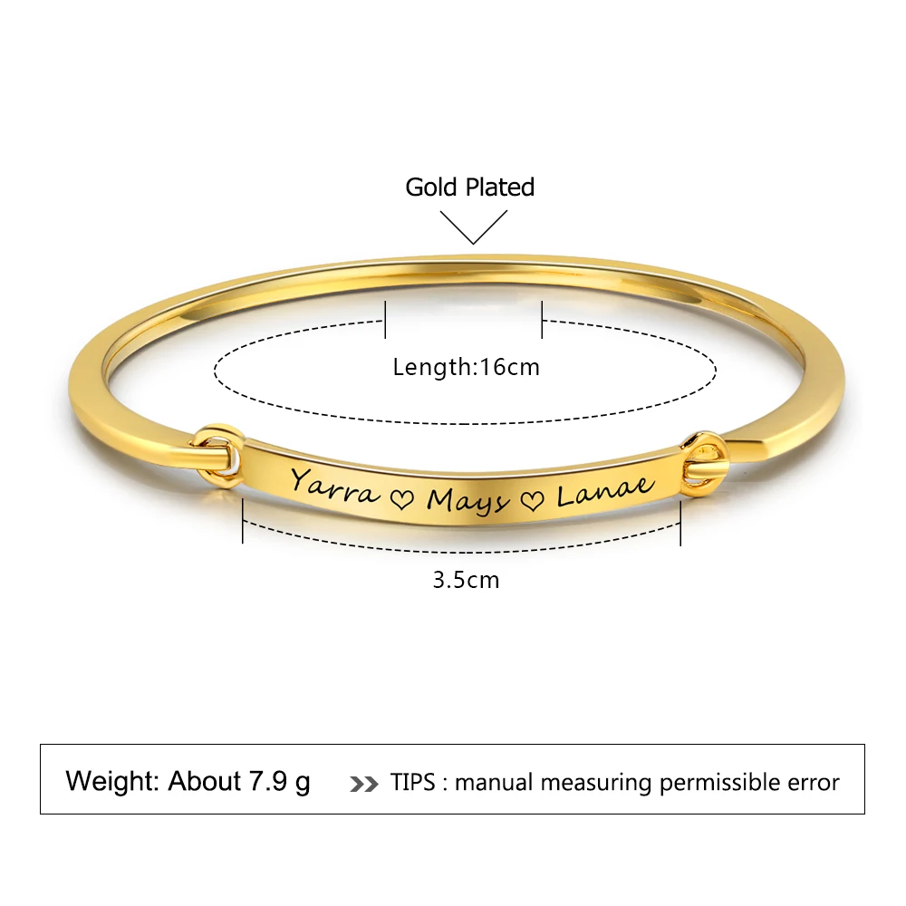 Персонализированные именной браслет для женщин на заказ выгравированное имя браслеты и браслеты Ювелирное Украшение ручной работы подарок(Lam Hub Fong