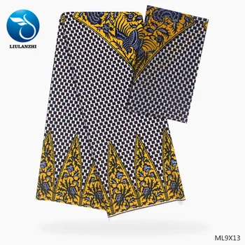 

LIULANZHI Latest Prints Fabric Wax Design Chiffon Sewing Fabric For Cloth African Chffion Prints Wax ML9X13