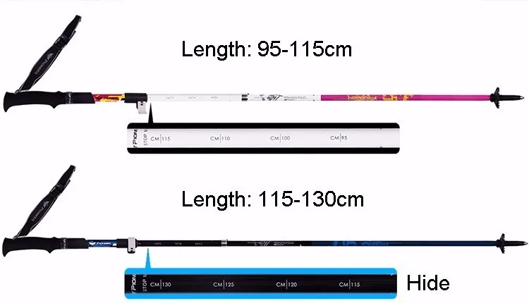 2 шт./лот, 1 пара, палки для скандинавских прогулок, треккинговые палки, походные палки из углеродного волокна, алюминиевые регулируемые походные палки для ходьбы, Pionee