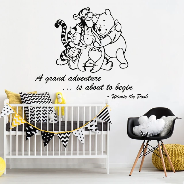 Us 7 6 20 Off Winnie The Pooh With Friends Wall Sticker For Kids Room Animals Vinyl Quote Decals Baby Bedroom Nursery Home Decoration W075 In Wall