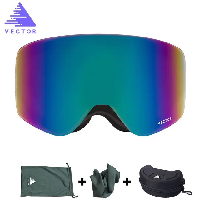 Вектор бренд лыжные очки с случае двойной объектив UV400 Анти-туман лыжный снег очки Лыжный Спорт Для мужчин Для женщин зимний сноуборд очки HB108 - Цвет: RED