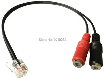 

10pcs/lot Free Shipping PC Headset Buddy convertor PC 3.5mm jack to RJ9/RJ10 Adaptor cable - Dual 3.5mm to RJ9 Headset Adapter