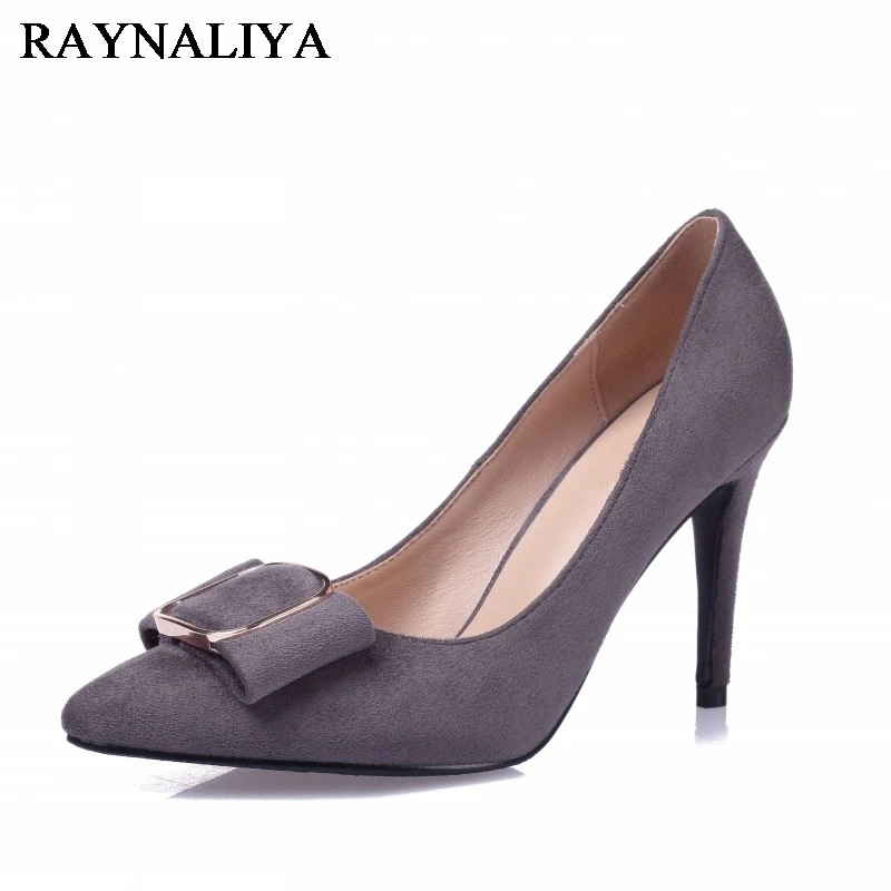 

2017 New Fashion Solid Square Buckle Women Pumps Pointed Toe High Heels Shoes Genuine Leather Concise Office Shoes BLY-B0024