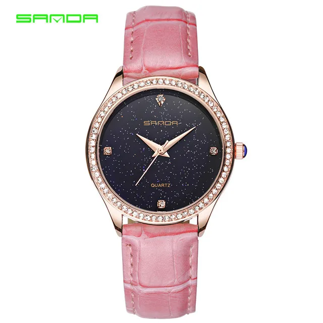 SANDA, модные женские часы montre femme, Топ бренд, роскошные женские кварцевые часы, женские часы, женские водонепроницаемые часы, Reloj Mujer - Цвет: Pink