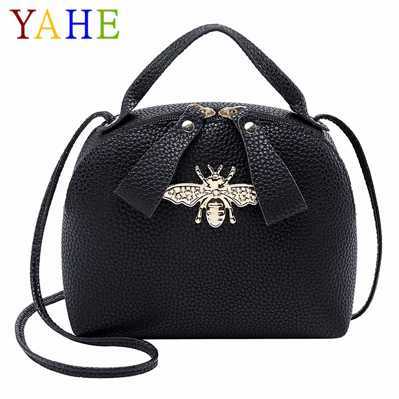 YAHE Brand Classic Bee Cross Over Shoulder Bag Women Soft Leather