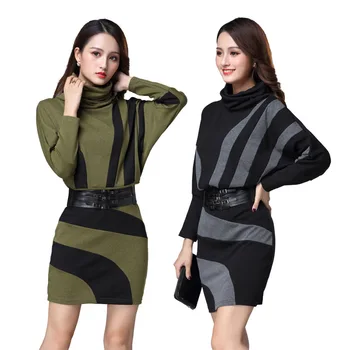 

2019 Spring New Coat Plus Fat Large Size Women's Fat Mm Loose Thin Waist Bat Sleeve Shirt Bag Hip Dress