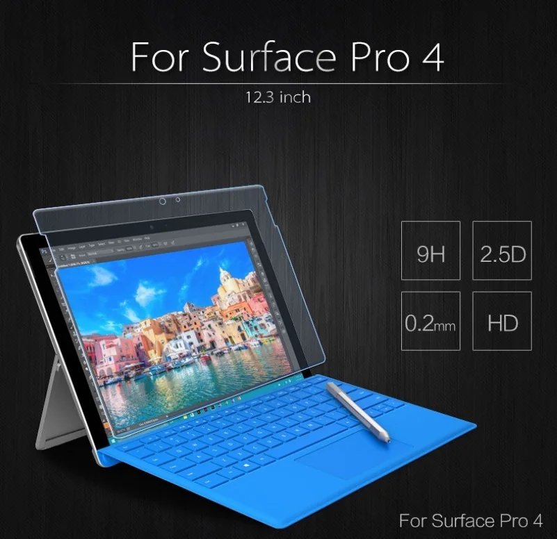 imágenes para Para Microsoft Surface Pro 4 12.3 ''Tablet PC Ultra thin Clear a prueba de Explosiones Prima Templado Protector de Pantalla de Cristal guardia imágenes para Para Microsoft Surface Pro 4 12.3 ''Tablet PC Ultra thin Clear a prueba de Explosiones Prima Templado Protector de Pantalla de Cristal guardia