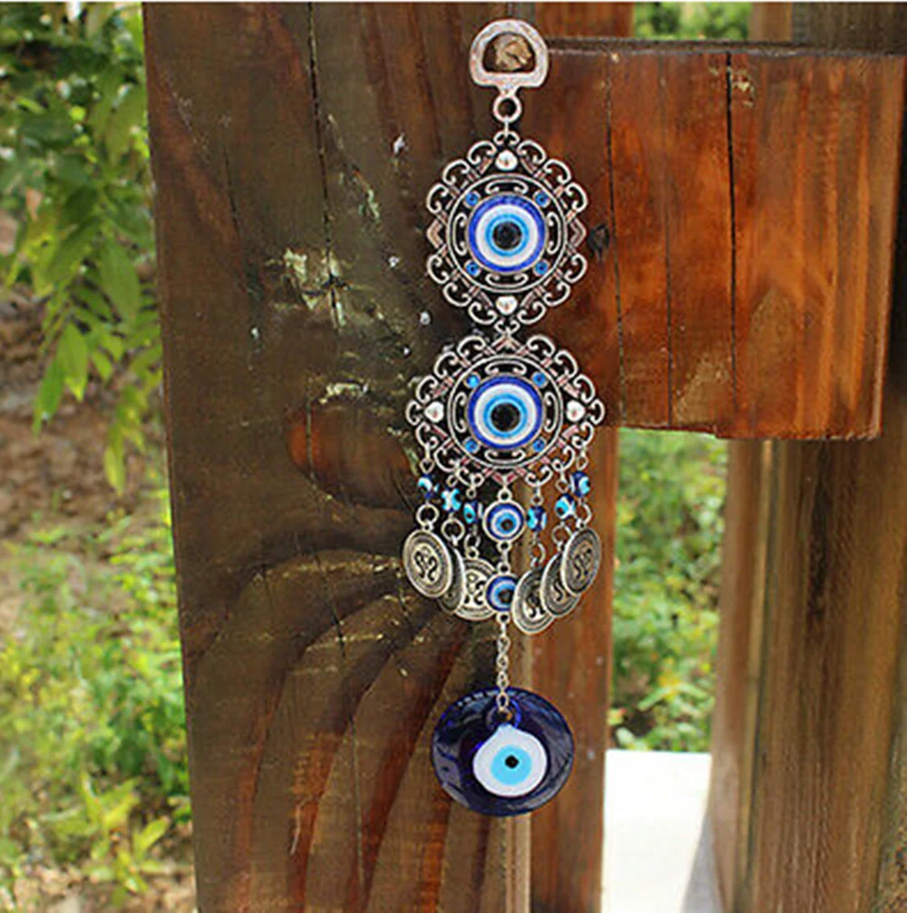 Turkish Blue Evil Eye with Lucky Elephant Amulet Hanging Decor Gift Retro-CL08
