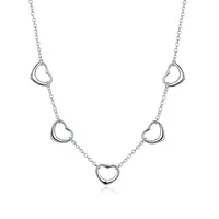 Ювелирные изделия серебряного цвета вырез в форме сердца ожерелье s Подвески 2017 новые изысканные модные ювелирные украшения чокер 18 дюймов длинное ожерелье - изображение