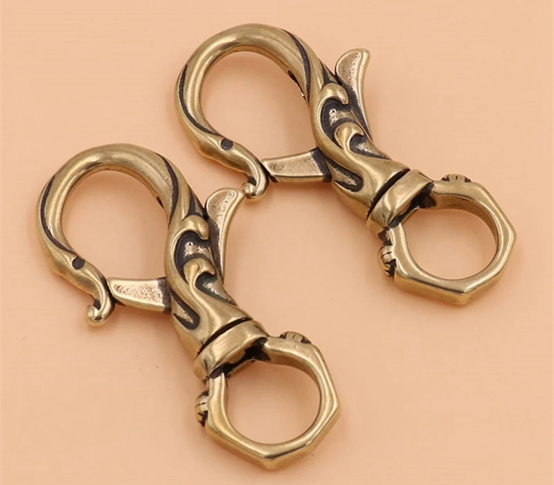 Floral designs Solid brass Lobster Claw Clasps Buckle Ring Snap Hook bing Strapping Dog