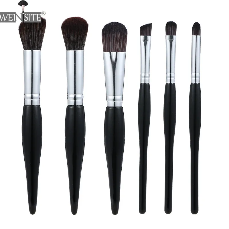 6 шт./компл. набор кисточек для макияжа с деревянной ручкой волоконные волосы