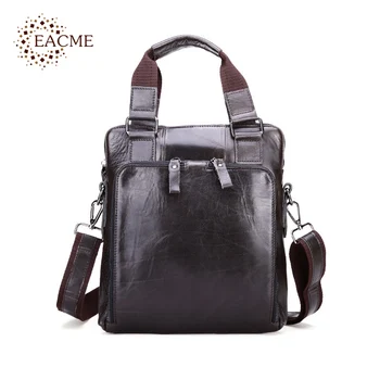 

Leather Men's Business Shoulder Bags Vintage Wax Oil Cowhide Casual Men Crossbody Bags for Male Handbags Briefcase Wholesale