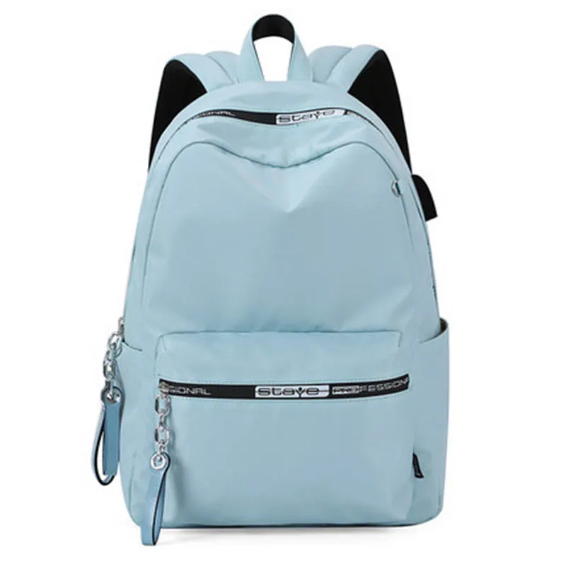 Модный женский рюкзак с usb-зарядкой, дорожные рюкзаки, школьные сумки для подростков, для девочек, рюкзак для ноутбука, mochila feminina - Цвет: small light blue