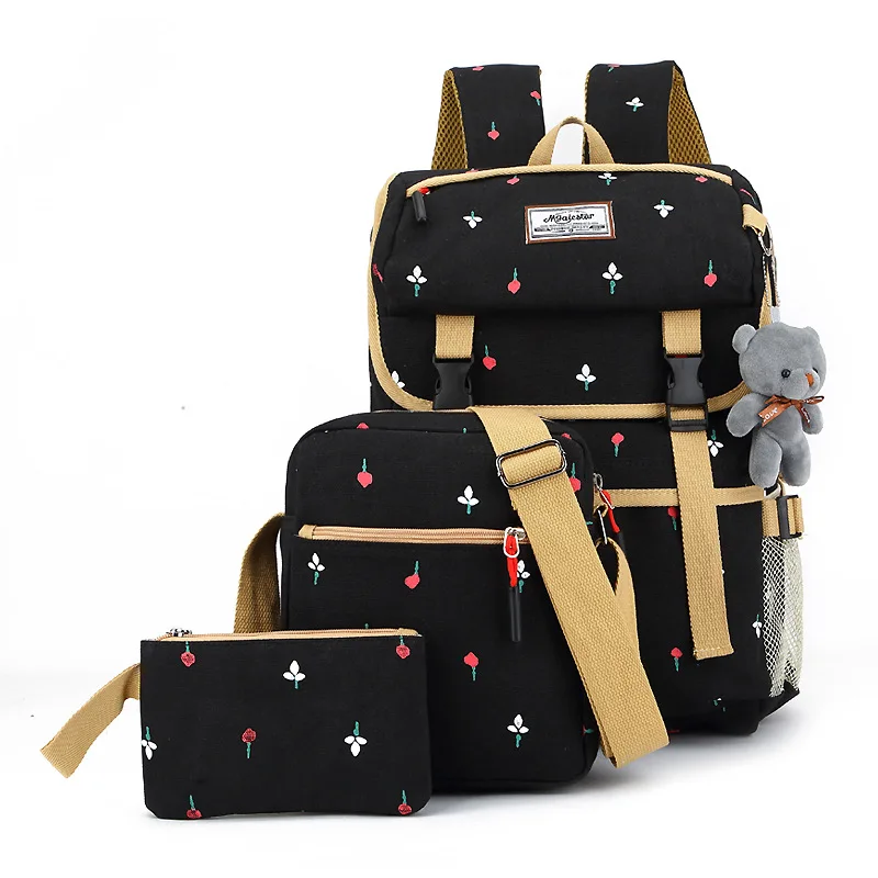 

fashion School Bags Teenagers girls boys backpack women shoulder travel bags 3 Pcs/Set man rucksack mochila knapsack schoolbags