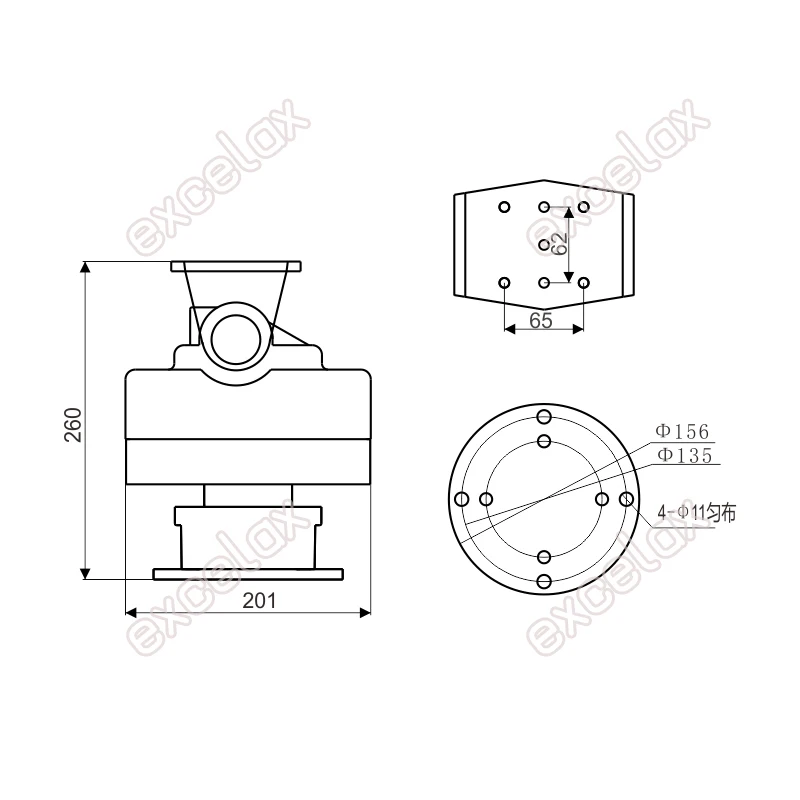 Pan Tilt 303 size