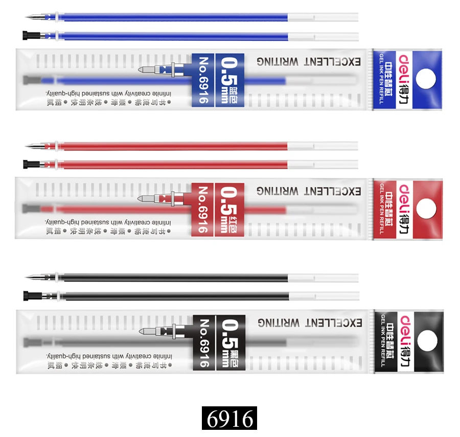 Гелевые, Дели ручки 0,5 мм Металлическая Шариковая гелевая ручка для школы, качество питания, черный, синий, красный, заправка, kawaii, для офиса, бизнеса, подарок