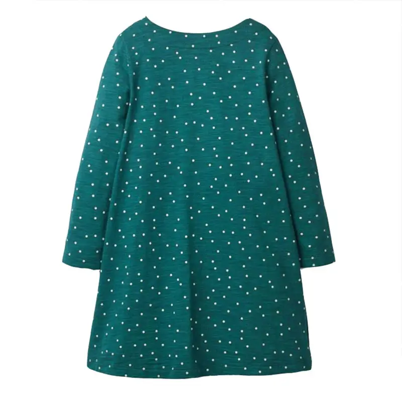 Dxton/рождественское платье одежда для маленьких девочек платье с длинными рукавами для девочек коллекция года, одежда для малышей Детские платья для девочек возрастом от 2 до 8 лет, JM7735