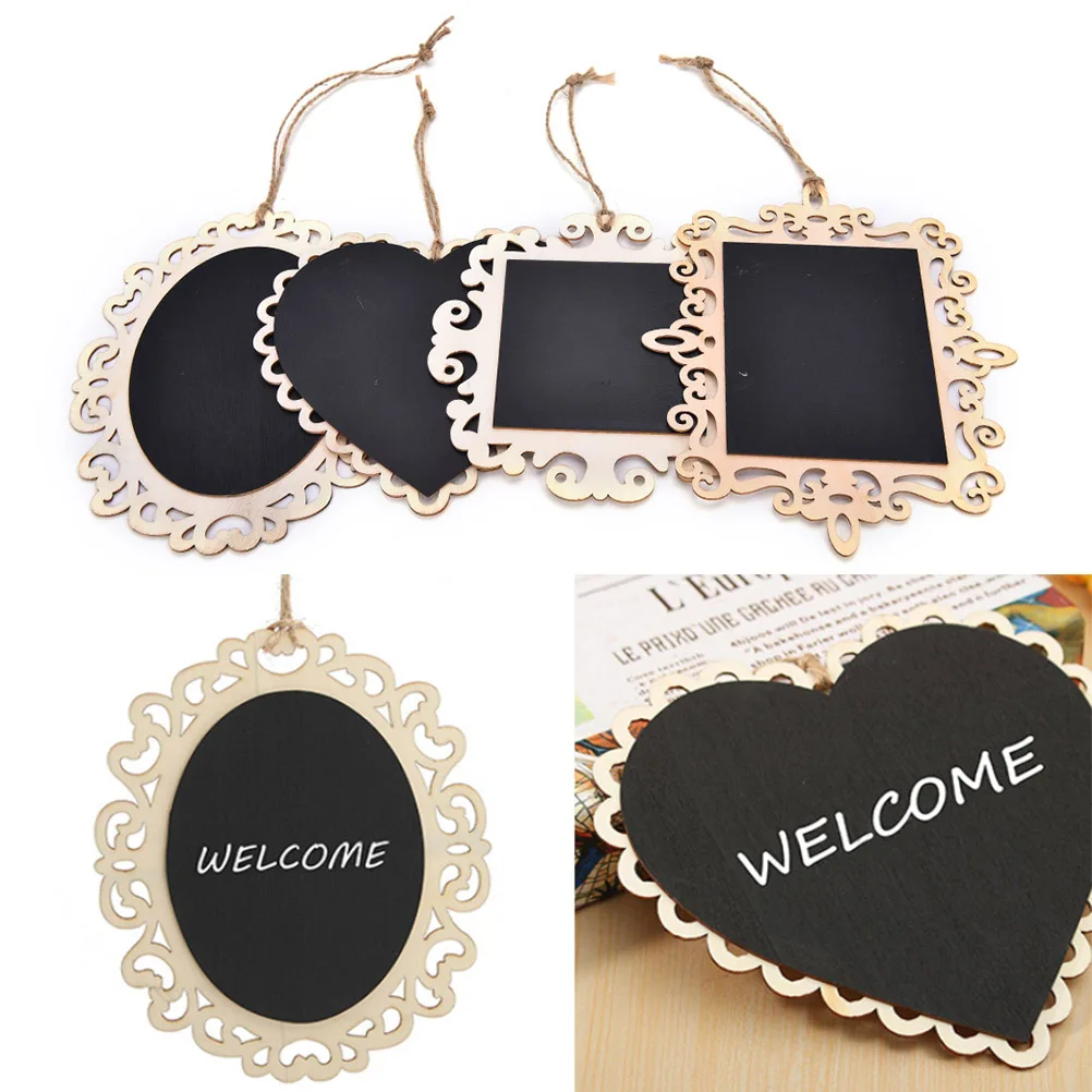 

1PC Wooden Message Sign With Hang Mini Vintage Blackboard chalkboard String Wedding Party Decorations Message