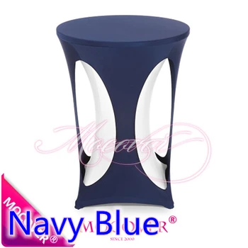 

Navy Blue High Bar Cocktail Outdoor Table Cover Lycra Table Top Cover For Wedding Banquet And Party Cocktail Table Decoration