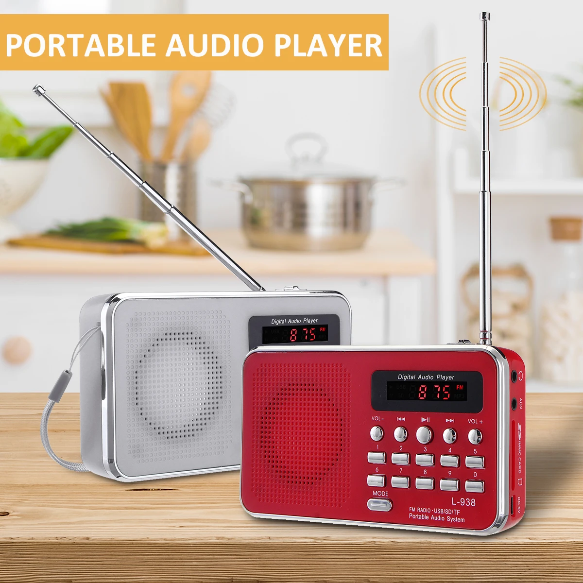 Portable Bible Audio MP3 Player Speaker AUX SD TF Card Port FM Radio Outdoor Walkman For Elders