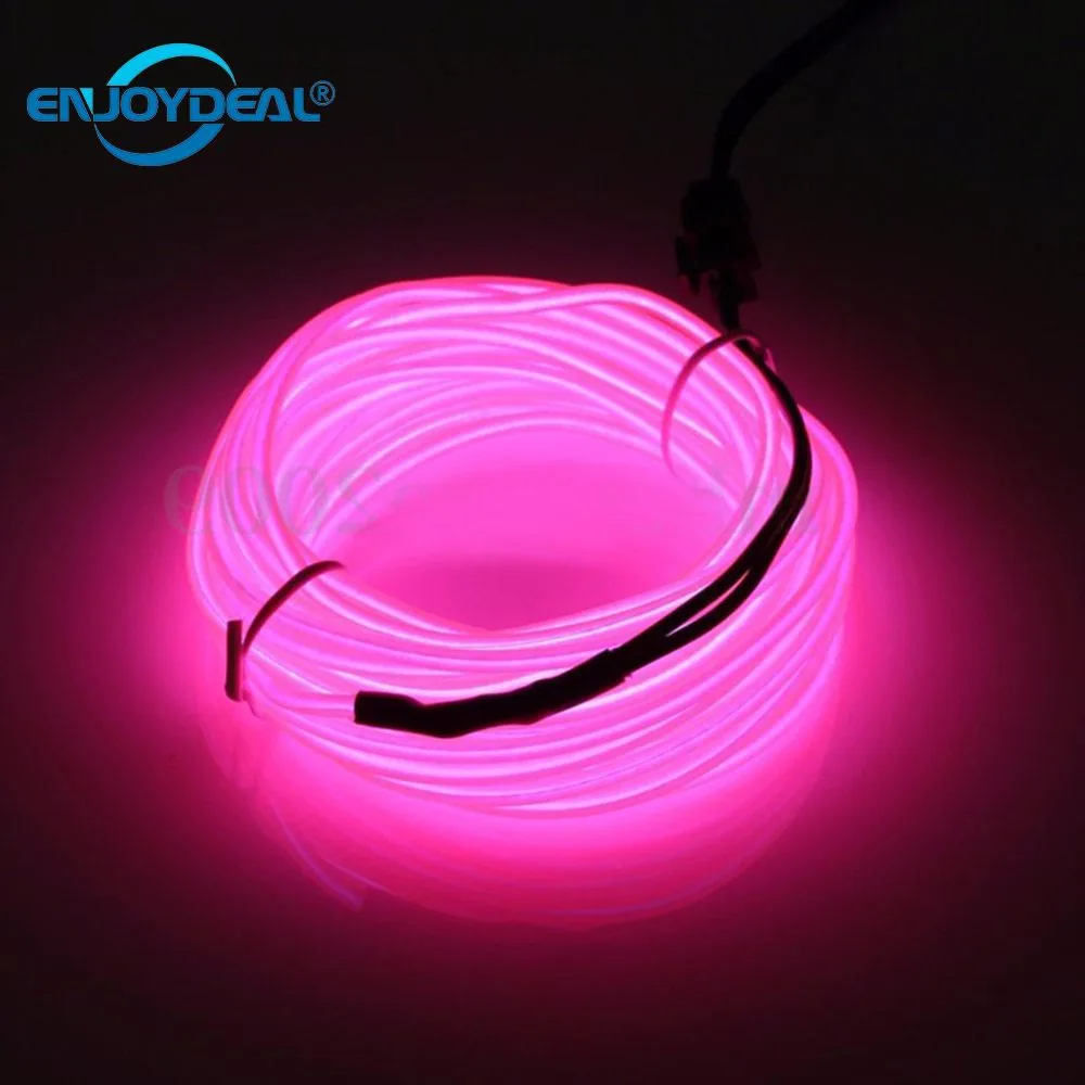 DC12V Auto Car 3M/5M Neon LED EL Wire Cable light Lamp Glow Flexible String Light Led Strip light Tube Decoration with Driver