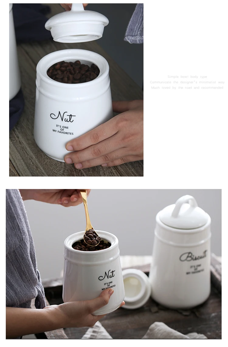 Белый керамический кофейник для хранения с текстовым узором, элегантные и утолщенные европейские бутылки для приправ AKUHOME