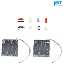 10 шт. 4 АА проводной коллектор Коробки Батарея Чехол Держатель Разъем с 15 см провода и разъем XH/устройство контроля pН/DC/JST/SM/Дюпон/KF2510/защищенный зажим «крокодил»