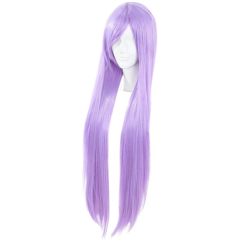L-email парик Saori Кидо Косплей-костюм Афина парики 100 см Фиолетовый Длинные прямые термостойкие синтетические волосы Perucas Косплей парик