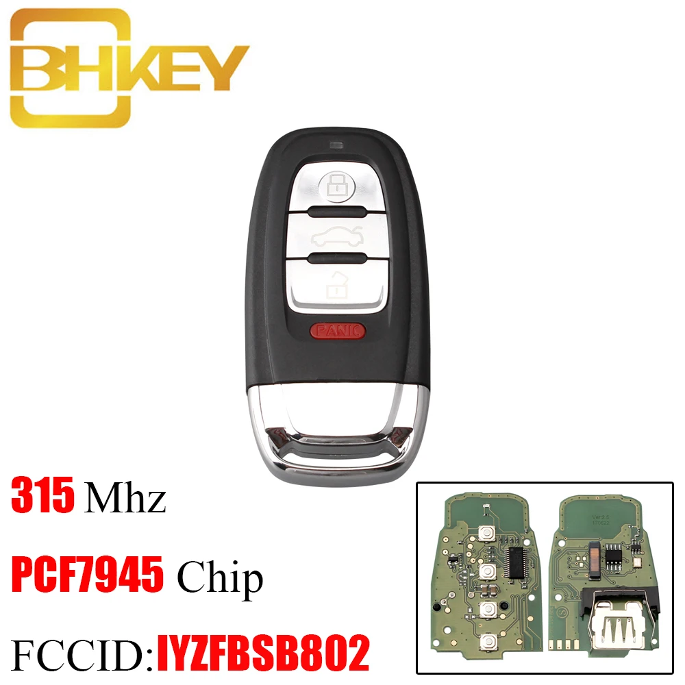 2* IYZFBSB802 New Keyless Entry Remote Car Key Fob Control for Audi A Q R S TT