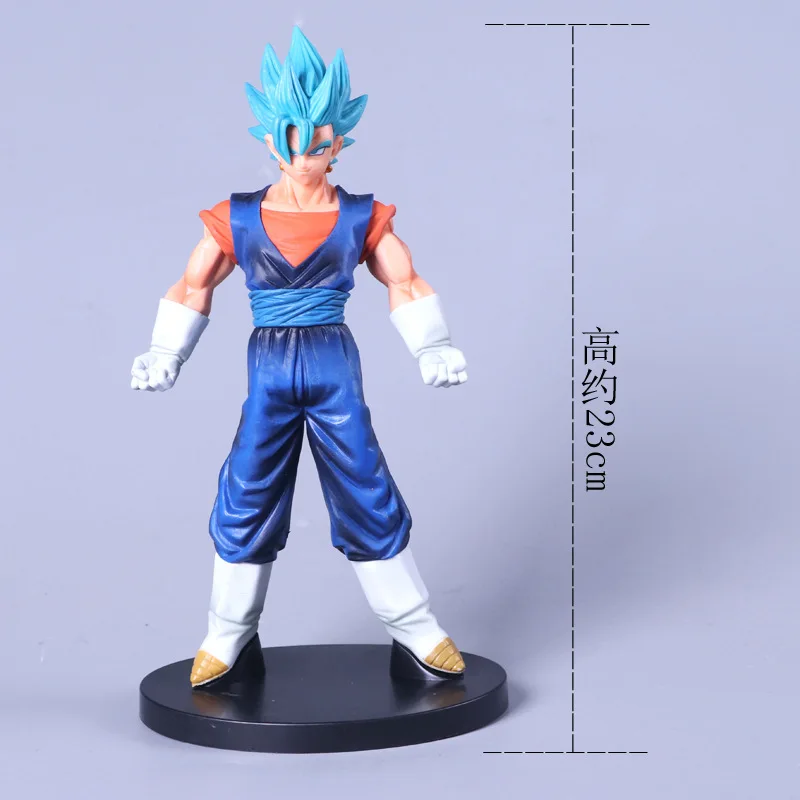 

Dragon Ball Z Vegeta Goku Fusion Gogeta Super SaiYan Blue Hair Ver. Action Figure Chocolate Figuration DBZ Model Toy 23cm