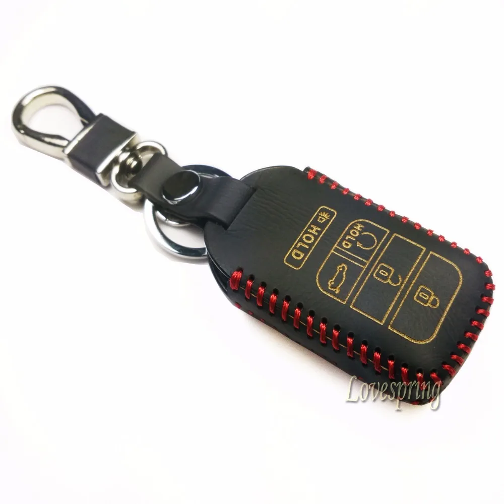 5Buttons Leather Smart car key Cover Case Skin Keyless Entry FOB for