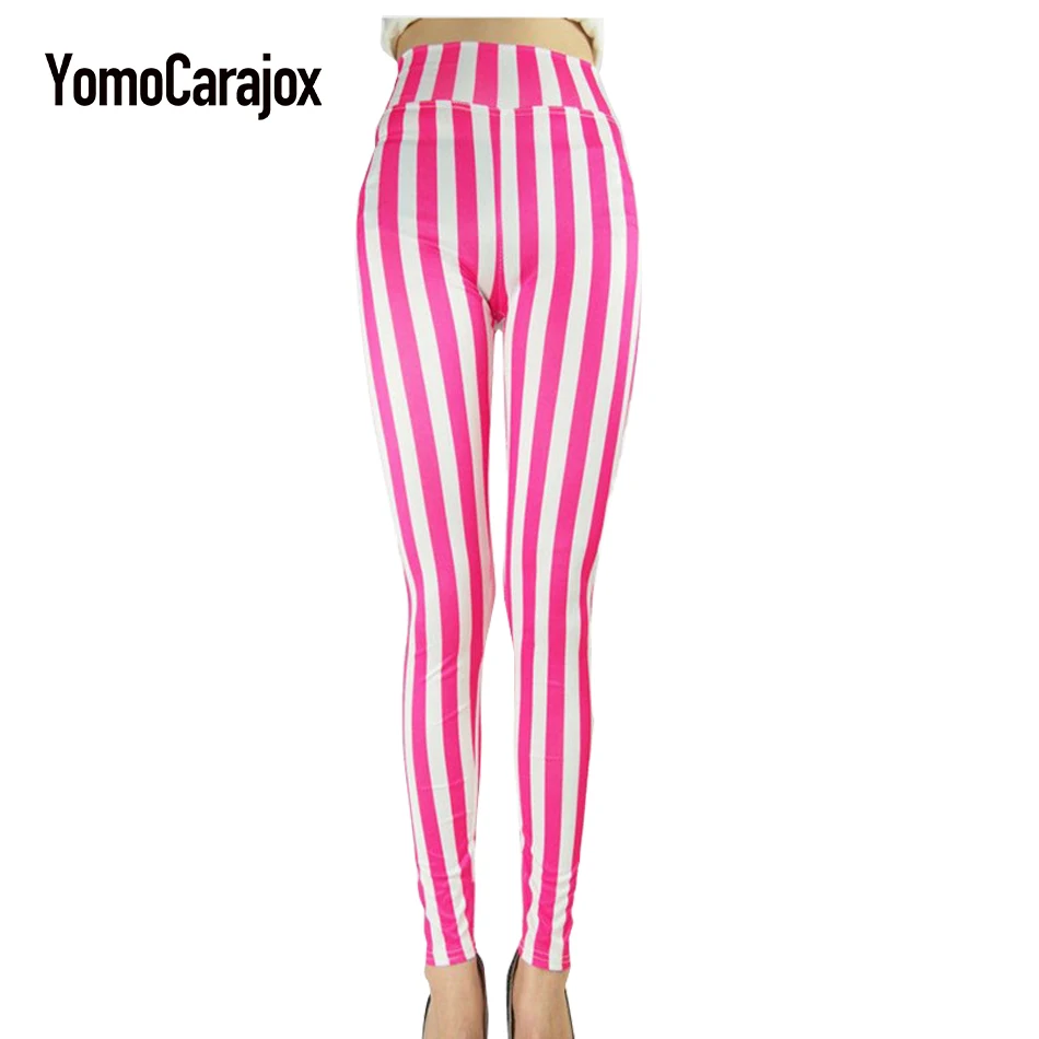 

hot high quality 2017 Women's nine style Spandex Zebra Print Fashion Sexy Leggings Vertical Stripe Pants For Women