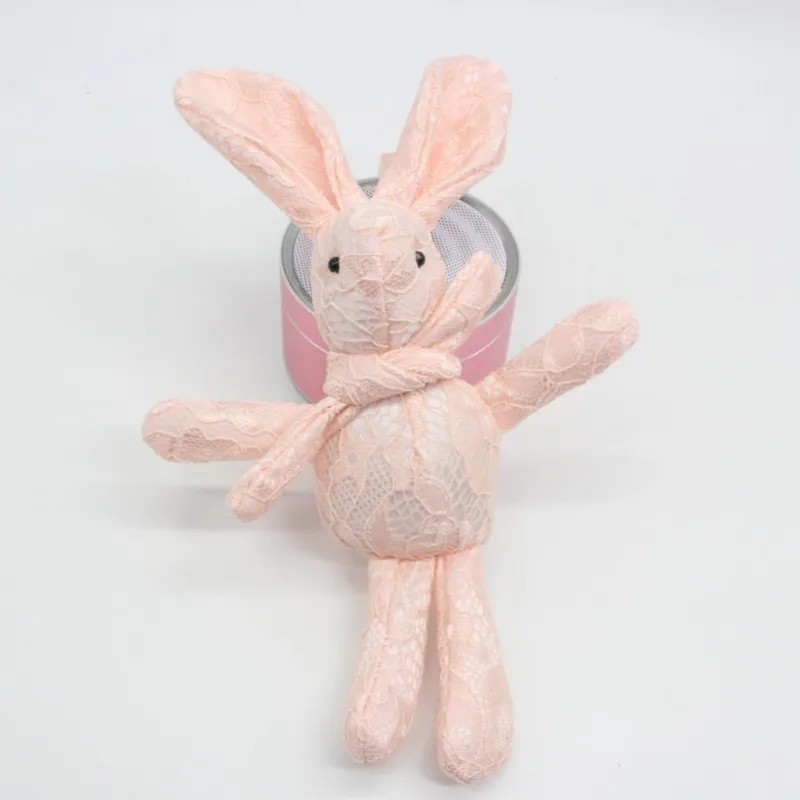 Кружева, желающих игрушки "Кролик" Специальные милые кролики куклы ключ брелоки для сумки с цветочным рисунком Свадебная вечеринка Декор 10 шт./лот 18-20 см - Цвет: Светло-красный