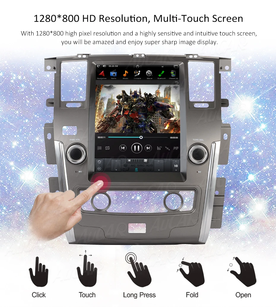 Best 12.1" Tesla Style for Nissan Patrol with Android car gps system Bluetooth Radio WIFI 4G Vertical Stereo car dvd player 10