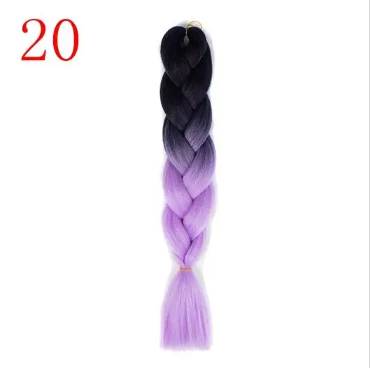 LISI волосы, Омбре, цвет, вязанные крючком волосы для наращивания, огромные косички, 24 дюйма, 100 г, синтетические косички волос, высокотемпературное волокно - Цвет: T1B/350
