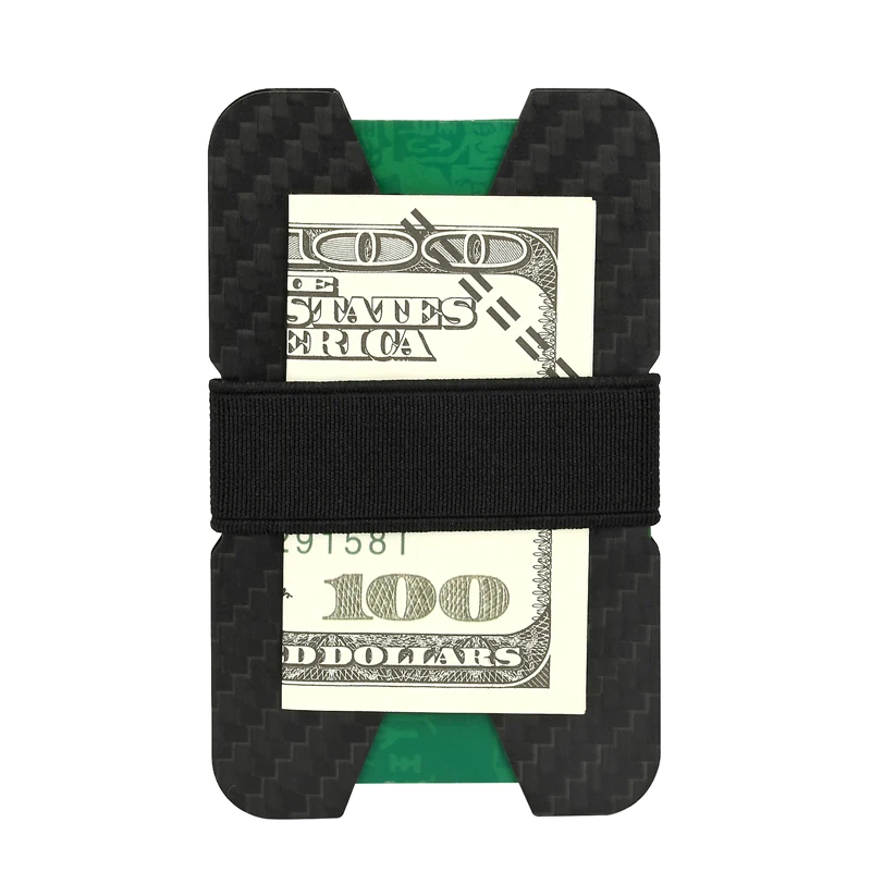 

Carbon Fiber Credit Card Holder RFID Blocking Slim Travel Wallet Durable Purse For Men Minimalist Front Pocket Elatic Money Band