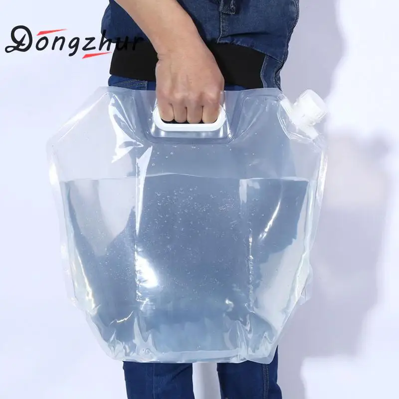 

5L Folding Collapsible Water Bag Container Clear Drink Water Storage Bucket Lifting Bag for Survival Outdoor Camping Hiking