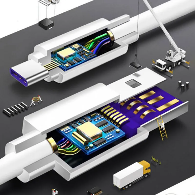 Оригинальный кабель Supercharge USB 3 1 Type C 5A супер зарядный для передачи данных Huawei Mate 9 10