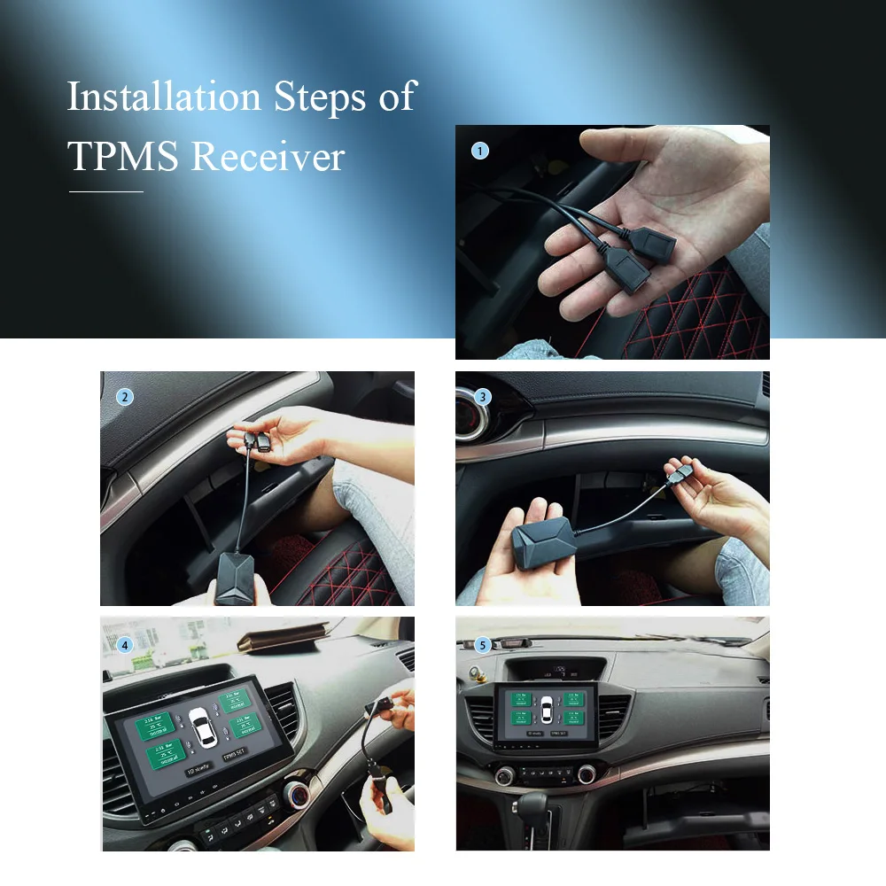 CST - TY06 Tire Pressure Monitoring System USB TPMS Tire Pressure Monitoring Alarm System With Four External for Most Vehicles CST - TY06 Tire Pressure Monitoring System USB TPMS Tire Pressure Monitoring Alarm System With Four External for Most Vehicles