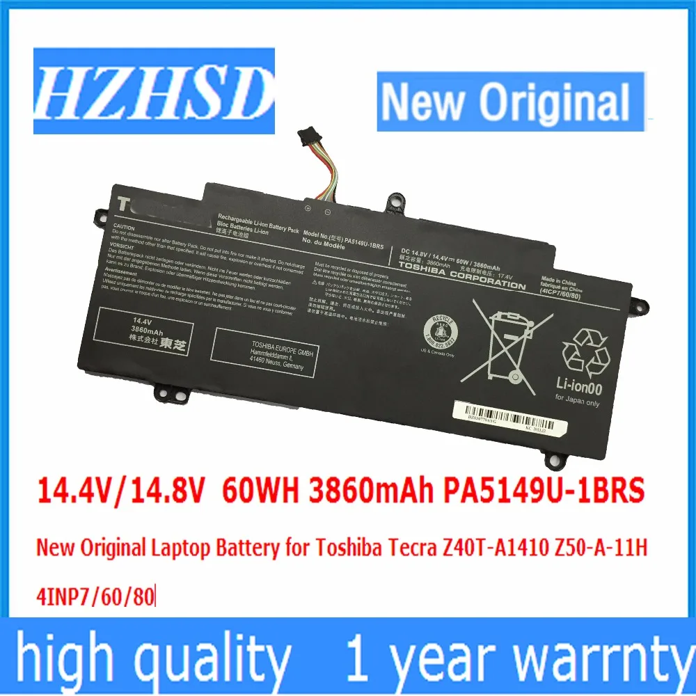 14,4 V/14,8 V 60WH 3860 мА/ч, PA5149U-1BRS ноутбук Батарея для Toshiba Tecra Z40T-A1410 Z50-A-11H 4INP7/60/80