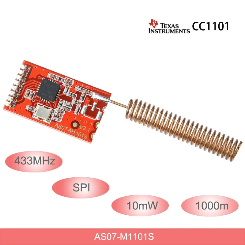 433 мГц CC1101 Беспроводной rf модуль 10 МВт 1 км SPI РФ передатчик и приемник DIP/SMD посылка с весна антенны