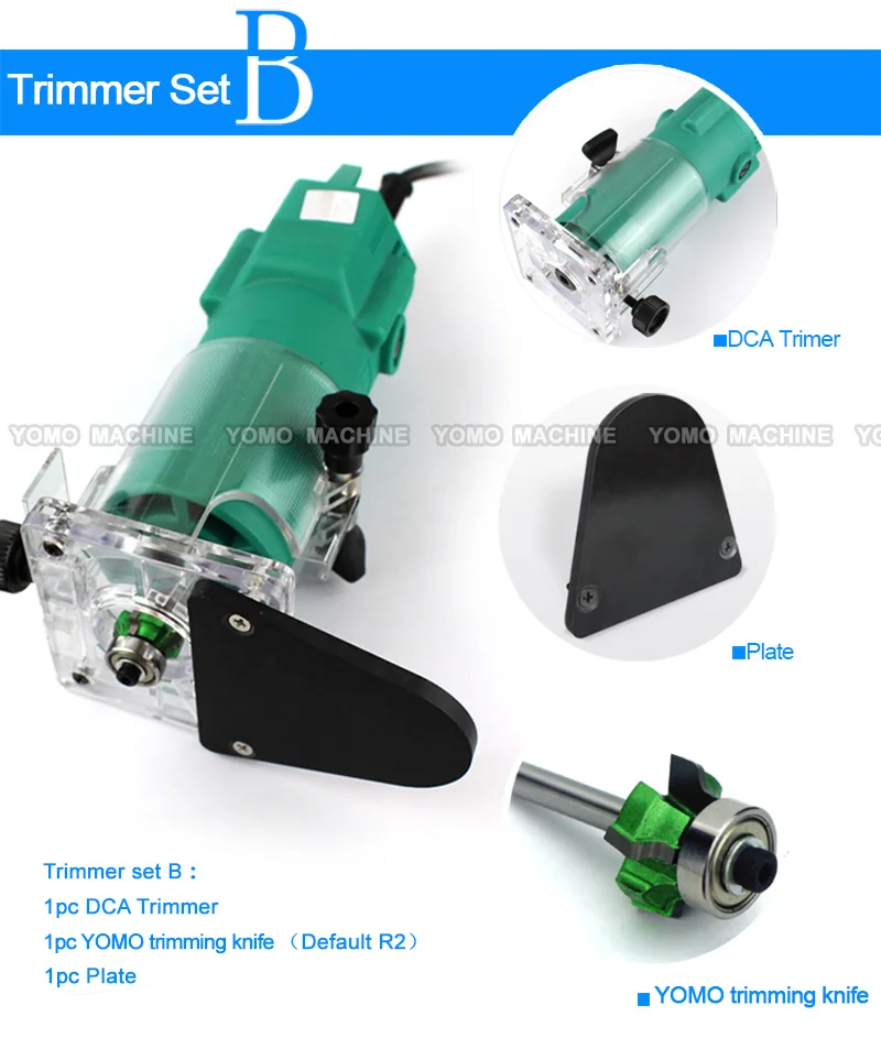 Многофункциональный Электрический триммер 350 Вт деревообрабатывающий кромкорезец и Обрезка 1/4'' - Цвет: trimmer set B