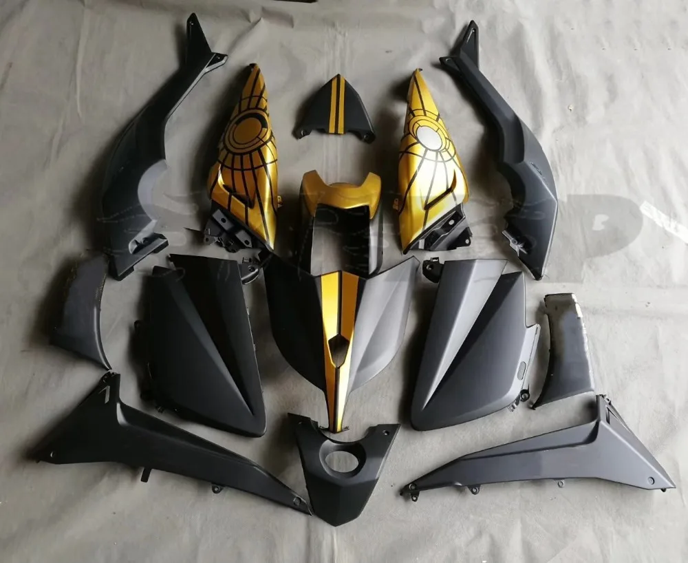 

DIY Motorcycle ABS Bodywork Fairing Kit For Yamaha TMAX530 T MAX T-MAX 530 2014 2013 2012 12-14 Injection Matt Black&Gold