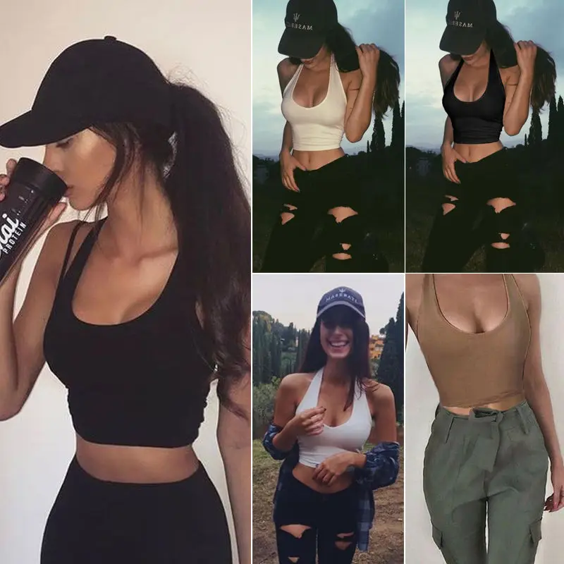

Fashion Women Summer Casual Tank Tops O-Neck Sleeveless Blouse Vest Crop Tops Solid Sexy Tank Tops