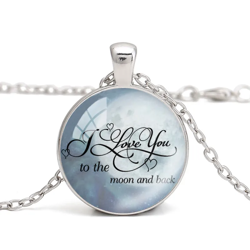 Canuomen I Love You To The Moon And Back Pendant Necklaces Peter Facinelli Quotes Necklace Gift To Boyfriend Girlfriend Choker Pendant Necklaces Aliexpress