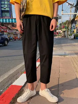 

Mens Solid Pants Streetwear Hiphop Trousers Overalls Joogers Pants Sweatpant Male Pants