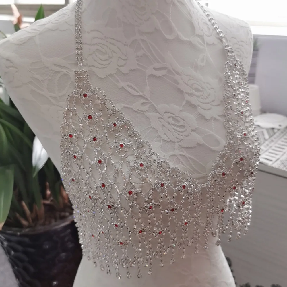 Изысканные стразы женские бикини Appliques Кристалл страз цепь тела подвеска на