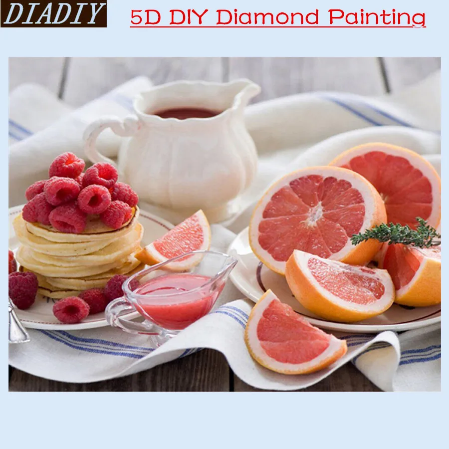 5D DIY Diamond Embroidery Painting orange Squirrel On Tree Fruit Mosaic Daisies Round Cross Stitch | Дом и сад